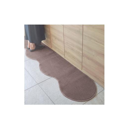 ふるさと納税 雑貨・日用品 インテリア 大阪府 泉佐野市 北欧風キッチンマット ラグマットタイプ 45×150cm ピーナッツ型 ココア 抗菌防臭 SEK 織人しきもの屋…