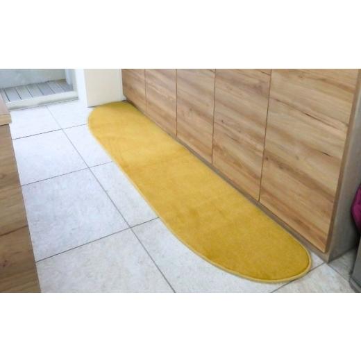 ふるさと納税 雑貨・日用品 インテリア 大阪府 泉佐野市 北欧風キッチンマット ラグマットタイプ 45×150cm ゆりかご型 ゴールド 抗菌防臭 SEK 織人しきもの屋…