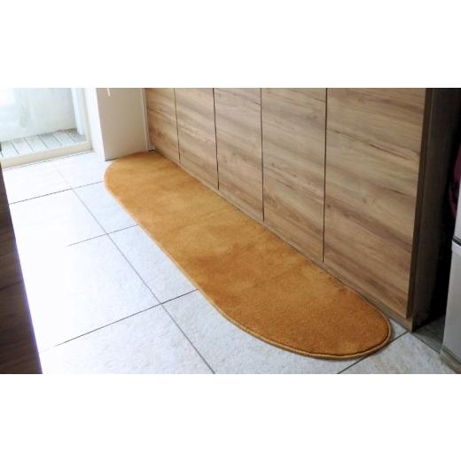 ふるさと納税 雑貨・日用品 インテリア 大阪府 泉佐野市 北欧風キッチンマット ラグマットタイプ 45×150cm ゆりかご型 オーカー 抗菌防臭 SEK 織人しきもの屋…