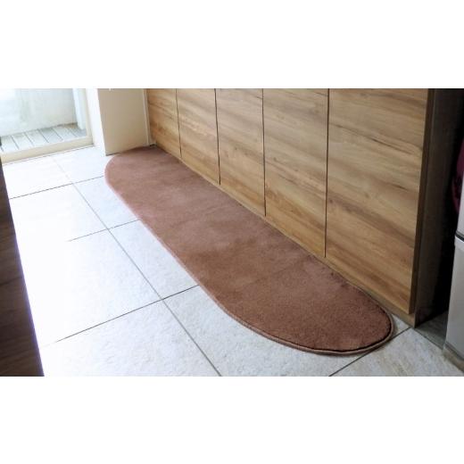 ふるさと納税 雑貨・日用品 インテリア 大阪府 泉佐野市 北欧風キッチンマット ラグマットタイプ 45×150cm ゆりかご型 ココア 抗菌防臭 SEK 織人しきもの屋工…
