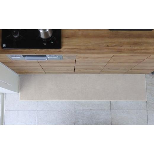 ふるさと納税 雑貨・日用品 インテリア 大阪府 泉佐野市 北欧風キッチンマット ラグマットタイプ 45×150cm ノーマル型 アッシュベージュ 抗菌防臭 SEK 織人し…