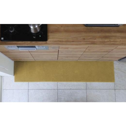 ふるさと納税 雑貨・日用品 インテリア 大阪府 泉佐野市 北欧風キッチンマット ラグマットタイプ 45×150cm ノーマル型 ゴールド 抗菌防臭 SEK 織人しきもの屋…