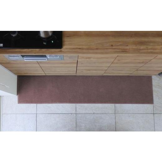 ふるさと納税 雑貨・日用品 インテリア 大阪府 泉佐野市 北欧風キッチンマット ラグマットタイプ 45×150cm ノーマル型 ココア 抗菌防臭 SEK 織人しきもの屋工…