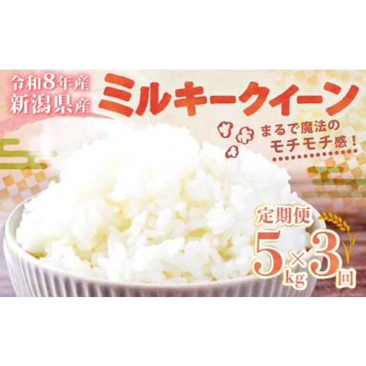 ふるさと納税 米 ミルキークイーン 新潟県 新発田市 令和8年産 先行予約 ミルキークイーン 5kg 3か月 定期便 新潟県産 減農薬 特栽米 特別栽培米 ミルキー 新…