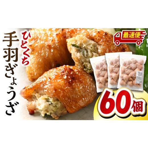 ふるさと納税 惣菜・レトルト 冷凍 宮崎県 宮崎市 最速便 ひとくち 手羽 ぎょうざ 計60個 20個入×3パック_M025-005-02-2W 24,000円 最速便 60個