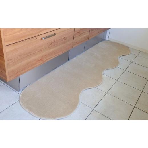 ふるさと納税 雑貨・日用品 インテリア 大阪府 泉佐野市 北欧風キッチンマット ラグマットタイプ 65×210cm ピーナッツ型 アッシュベージュ 抗菌防臭 SEK 織人…