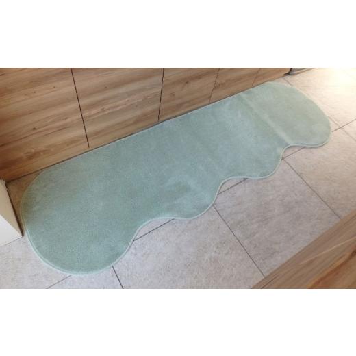 ふるさと納税 雑貨・日用品 インテリア 大阪府 泉佐野市 北欧風キッチンマット ラグマットタイプ 65×210cm ピーナッツ型 アッシュミント 抗菌防臭 SEK 織人し…