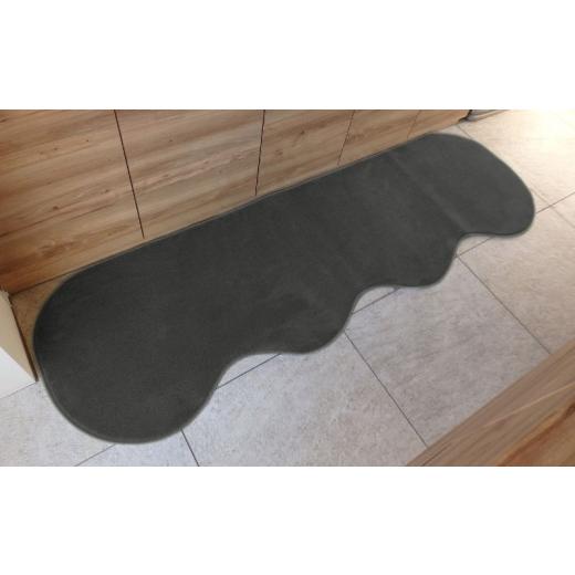 ふるさと納税 雑貨・日用品 インテリア 大阪府 泉佐野市 北欧風キッチンマット ラグマットタイプ 65×210cm ピーナッツ型 チャコール 抗菌防臭 SEK 織人しきも…