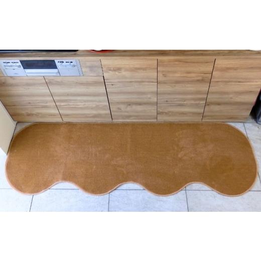 ふるさと納税 雑貨・日用品 インテリア 大阪府 泉佐野市 北欧風キッチンマット ラグマットタイプ 65×210cm ピーナッツ型 オーカー 抗菌防臭 SEK 織人しきもの…