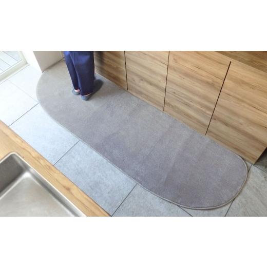 ふるさと納税 雑貨・日用品 インテリア 大阪府 泉佐野市 北欧風キッチンマット ラグマットタイプ 65×210cm ゆりかご型 シルバーグレー 抗菌防臭 SEK 織人しき…