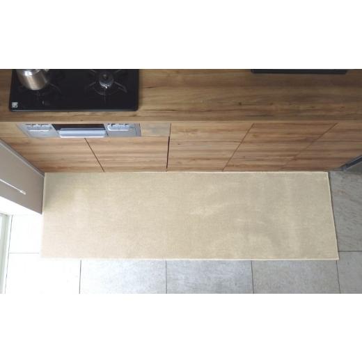 ふるさと納税 雑貨・日用品 インテリア 大阪府 泉佐野市 北欧風キッチンマット ラグマットタイプ 65×210cm ノーマル型 アッシュベージュ 抗菌防臭 SEK 織人し…