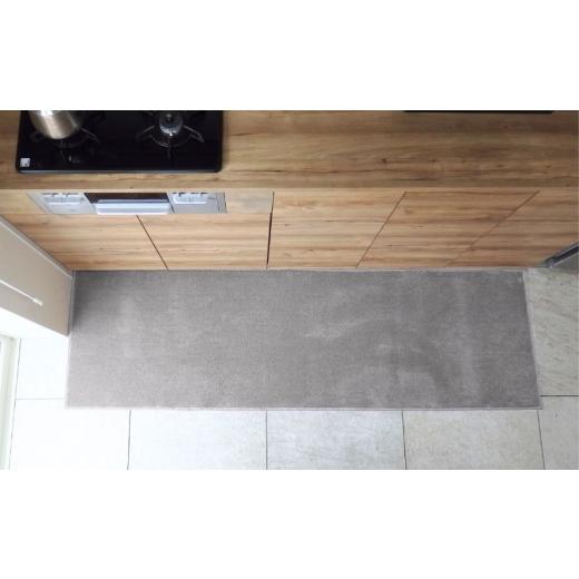 ふるさと納税 雑貨・日用品 インテリア 大阪府 泉佐野市 北欧風キッチンマット ラグマットタイプ 65×210cm ノーマル型 シルバーグレー 抗菌防臭 SEK 織人しき…
