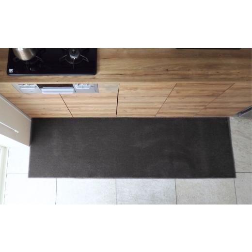ふるさと納税 雑貨・日用品 インテリア 大阪府 泉佐野市 北欧風キッチンマット ラグマットタイプ 65×210cm ノーマル型 チャコール 抗菌防臭 SEK 織人しきもの…
