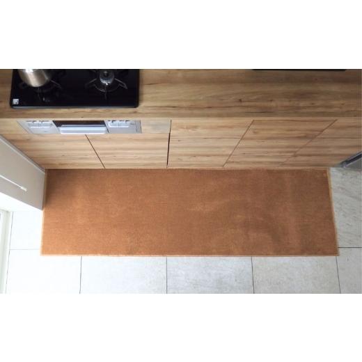 ふるさと納税 雑貨・日用品 インテリア 大阪府 泉佐野市 北欧風キッチンマット ラグマットタイプ 65×210cm ノーマル型 オーカー 抗菌防臭 SEK 織人しきもの屋…