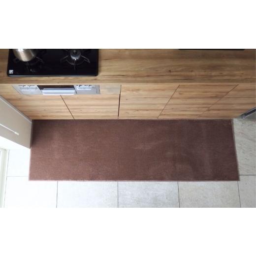 ふるさと納税 雑貨・日用品 インテリア 大阪府 泉佐野市 北欧風キッチンマット ラグマットタイプ 65×210cm ノーマル型 ココア 抗菌防臭 SEK 織人しきもの屋工…