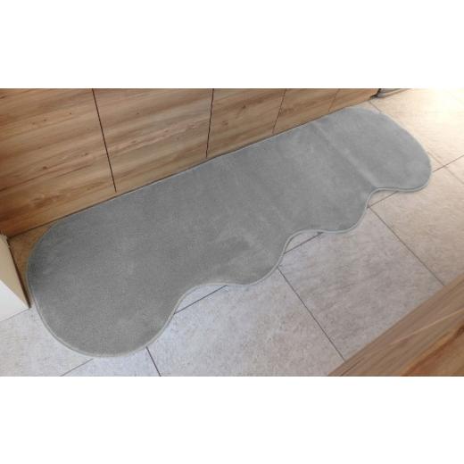 ふるさと納税 雑貨・日用品 インテリア 大阪府 泉佐野市 北欧風キッチンマット ラグマットタイプ 65×225cm ピーナッツ型 シルバーグレー 抗菌防臭 SEK 織人し…