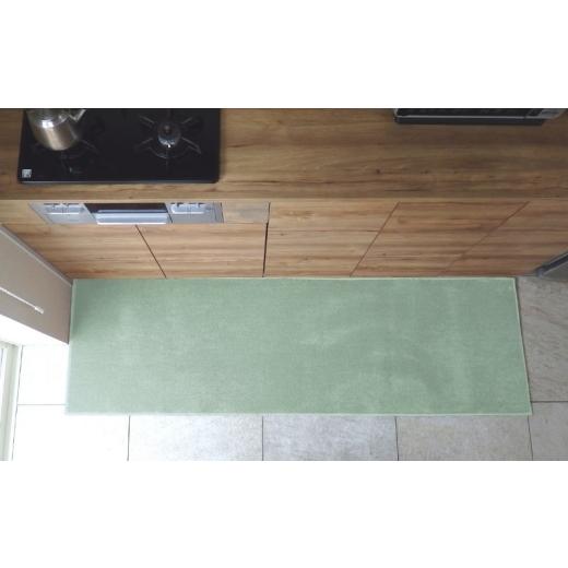 ふるさと納税 雑貨・日用品 インテリア 大阪府 泉佐野市 北欧風キッチンマット ラグマットタイプ 65×225cm ノーマル型 アッシュミント 抗菌防臭 SEK 織人しき…