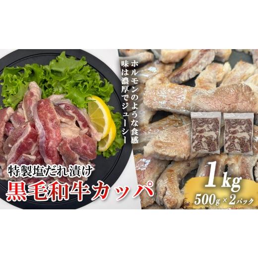 ふるさと納税 牛肉 ホルモン 静岡県 小山町 黒毛和牛カッパ(肉ホルモン) 特製塩だれ漬け 500g × 2パック | 肉 牛 牛肉 焼肉 BBQ 人気 パック 真空 真空パッ…