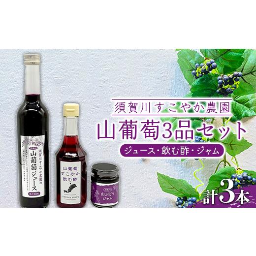 ふるさと納税 ジャム 福島県 須賀川市 自然の味わい 須賀川すこやか農園 山葡萄 3商品セット(ジュース・飲む酢・ジャム) ブドウ ぶどう ジャム 加工品 ジュ…
