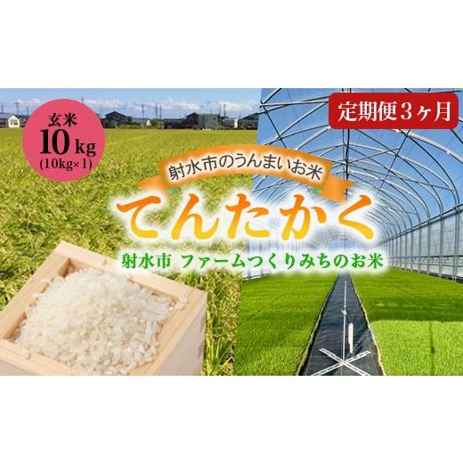ふるさと納税 米 富山県 射水市 3ヶ月定期便 射水市 射水の美味しいお米 ファームつくりみちのお米 作道米 R8年度産てんたかく10kg(10kg×1) 玄米 |米 こ…