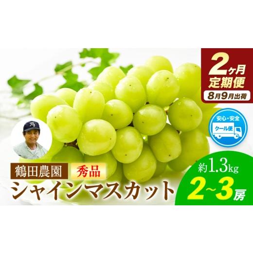 ふるさと納税 ぶどう 熊本県 荒尾市 2ヶ月定期便 秀品 先行予約 シャインマスカット 約1.3kg (2-3房)/月×2回 フルーツ 果物 送料無料 葡萄 ぶどう マスカッ…