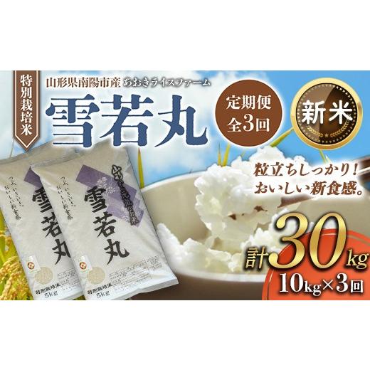 ふるさと納税 米 山形県 南陽市 令和8年産 新米 先行予約 金賞受賞農家 [定期便3回] 特別栽培米 雪若丸 計10kg(5kg×2袋)×3か月 [令和8年9月下旬〜発送]…