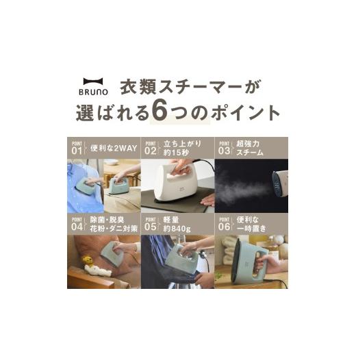 ふるさと納税 電化製品 東京都 新宿区 BRUNO 衣類スチーマー グリーン スチームアイロン ハンディスチーマー スチーマー プレス スチーム 衣類 ソファ ぬいぐ…の画像