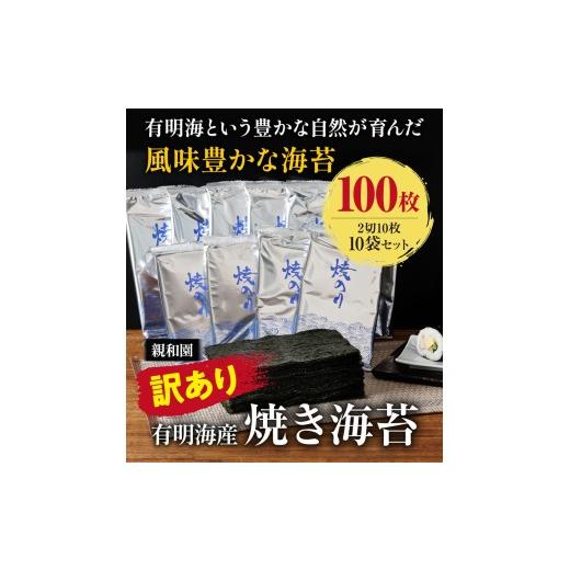 ふるさと納税 魚貝類 のり 福岡県 鞍手町 訳あり 有明海産 焼き海苔 2切10枚 × 10袋(100枚分) 福岡有明のり 送料無料 [30日以内に出荷予定(土日祝除く)]福…