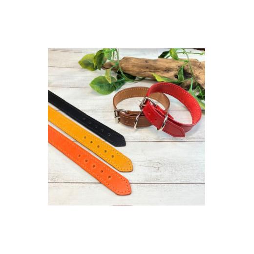 ふるさと納税 ファッション 神奈川県 寒川町 選べるサイズのイタリア本革犬首輪 (25mm幅) 小型/中型/大型 犬用首輪 犬 首輪 本革 SSサイズ 赤 SSサイズ赤色