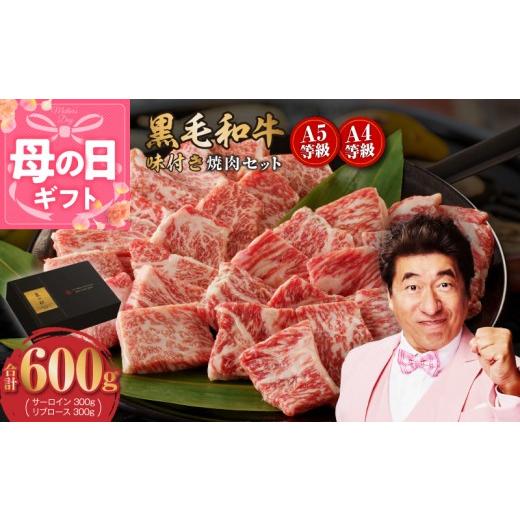ふるさと納税 牛肉 すき焼き 大阪府 泉佐野市 母の日 黒毛和牛A5/A4等級 切り落とし 味付き 焼肉セット 600g(サーロイン 300g/リブロース 300g) ギフト …