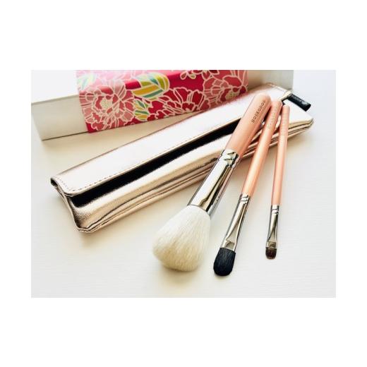 ふるさと納税 美容 広島県 熊野町 熊野化粧筆 萌限定3本セット&ケース 熊野筆ほうこどう メイクブラシ 化粧筆 ファンデーションブラシ アイシャドーブラシ 熊…