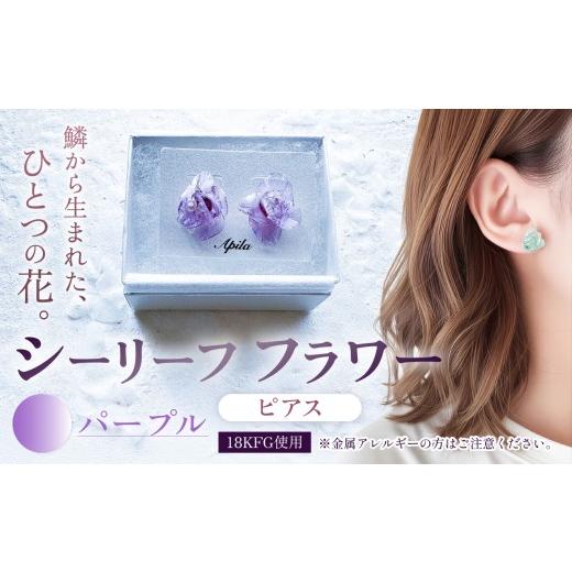 ふるさと納税 アクセサリー ピアス 兵庫県 上郡町 シーリーフフラワーのピアス(パープル)| ピアス アクセサリー カラー バリエーション 贈り物 シーリーフ …