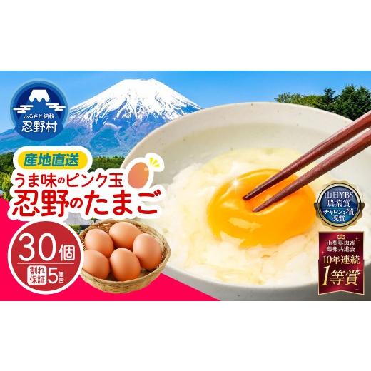 ふるさと納税 卵(鶏、烏骨鶏等) 山梨県 忍野村 7月配送分 "忍野の卵"旨味のピンク玉30個 割れ保証含む 卵 国産 産地直送 生卵 玉子 たまご 卵かけご飯 …