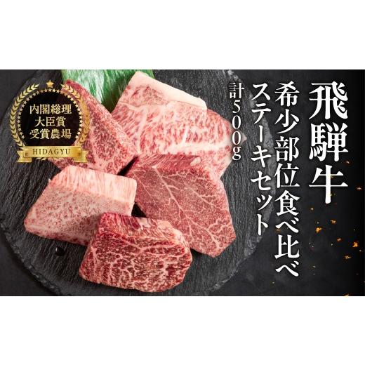 ふるさと納税 牛肉 ステーキ 岐阜県 下呂市 飛騨牛 希少部位食 5種 食べ比べステーキセット(各100g)計500g (サーロイン・ヒレ・ランプ・イチボ・トモサンカ…