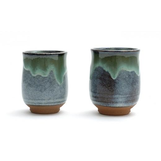 ふるさと納税 食器・グラス 湯呑 長野県 長野市 松代焼 夫婦湯呑 ブルー モダン和食器