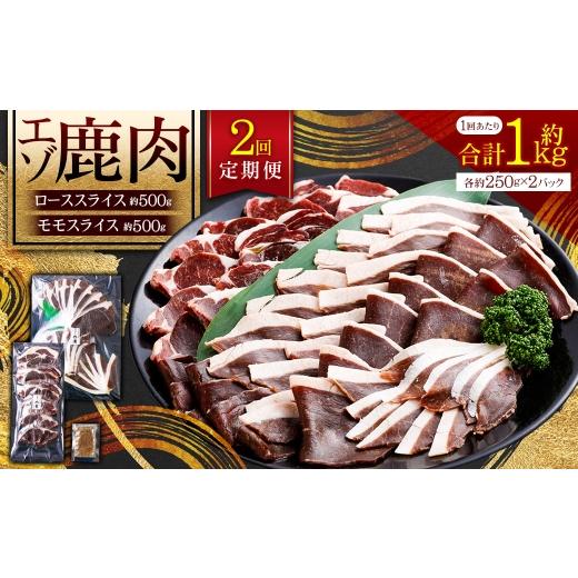 ふるさと納税 鹿肉 北海道 鷹栖町 2回 定期便 エゾシカ 鹿肉 ローススライス モモスライス 各約250g×2パック エゾ鹿肉 えぞ鹿肉 シカ肉 しか肉 ジビエ