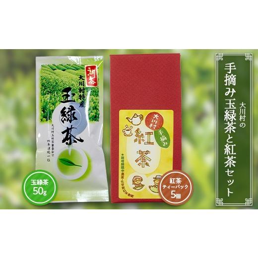 ふるさと納税 お茶類 緑茶(飲料) 高知県 大川村 大川村の手摘み玉緑茶と紅茶セット(玉緑茶50g 紅茶ティーパック)お茶 緑茶 紅茶 セット 茶葉 飲み比べ F6…