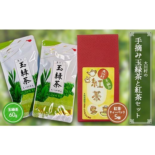 ふるさと納税 お茶類 緑茶(飲料) 高知県 大川村 大川村の手摘み玉緑茶と紅茶セット(玉緑茶60g・紅茶ティーパック)お茶 緑茶 紅茶 セット 茶葉 飲み比べ F6…