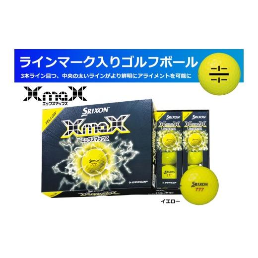 ふるさと納税 ゴルフグッズ ボール 兵庫県 丹波市 ゴルフボール スリクソンXmaX2 イエロー 1ダース/12球入り ライン入り