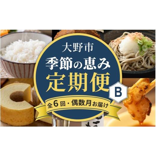 ふるさと納税 地域のお礼の品 福井県 大野市 越前おおの季節の恵み定期便 6回コース Bコース(偶数月お届け)/ 定期便 酒 肉 野菜 米 野菜 スイーツ お菓子 …