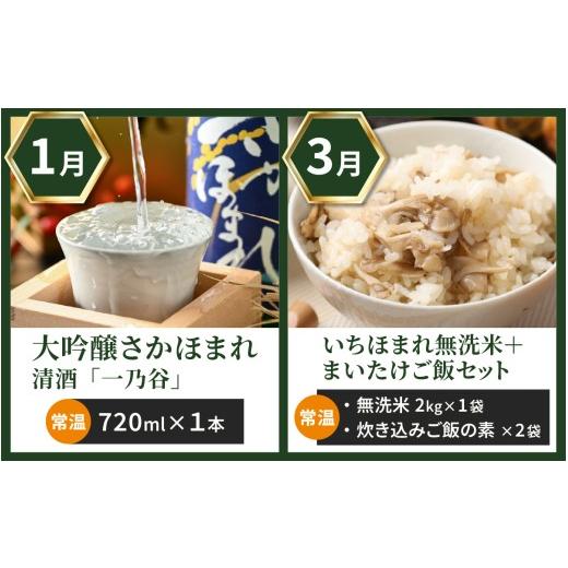 ふるさと納税 地域のお礼の品 福井県 大野市  越前おおの季節の恵み定期便 6回コース プレミアムCコース（奇数月お届け）／ 定期便 酒 肉 野菜 米 野菜 スイー…_5