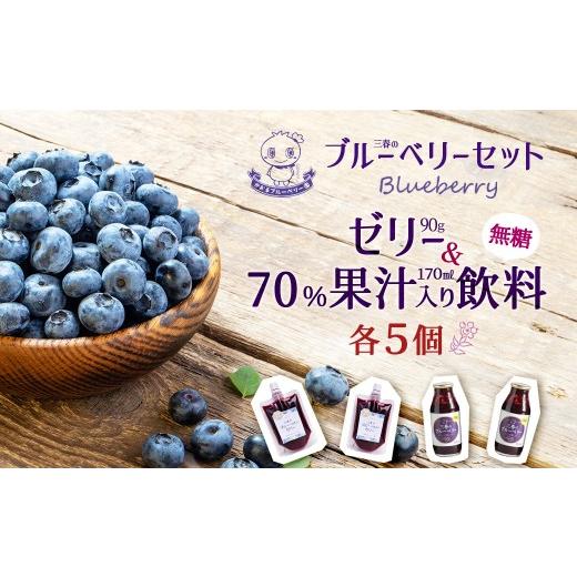 ふるさと納税 ジャム ブルーベリー 福島県 三春町 ブルーベリーゼリー90g×5個と70%果汁入り飲料(無糖)170ml×5本セット 福島県三春町 かおるブルーベリ…