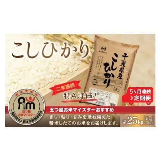 ふるさと納税 米 コシヒカリ 千葉県 大網白里市 5ヶ月定期便 2年連続特A評価 千葉県産コシヒカリ5kg×5ヶ月連続 計25kg ふるさと納税 米 お米 定期便 5kg 5か…
