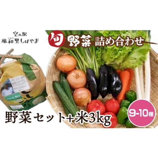 ふるさと納税 セット・詰合せ 千葉県 芝山町 野菜セット(9〜10種)+米3kg / 野菜 米 季節の野菜 旬 新鮮 コシヒカリ 精米 白米 自慢の逸品 千葉県 No.071