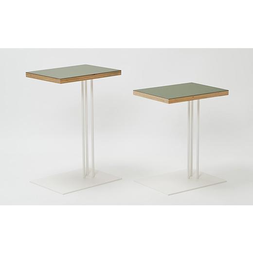 ふるさと納税 家具 テーブル 北海道 江別市 Rectangle side table （レクタングルサイドテーブル） ワークデスク H600 ホワイト_オリーブ EB8-0649_2