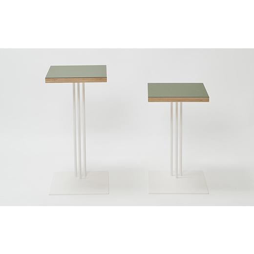 ふるさと納税 家具 テーブル 北海道 江別市 Rectangle side table （レクタングルサイドテーブル） ワークデスク H600 ホワイト_オリーブ EB8-0649_3