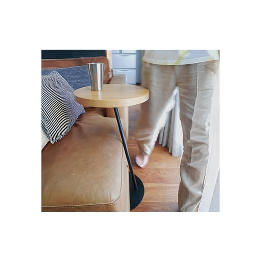 ふるさと納税 家具 テーブル 北海道 江別市 Circle side table（サークルサイドテーブル） サイドテーブル／ナイトテーブル H600 ブラック_集成材 EB8-0661_6