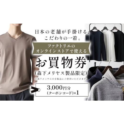 ふるさと納税 服 男 和歌山県 紀の川市 ファッション ファクトリエのオンラインストアで使えるお買物券 3000円分 ライフスタイルアクセント株式会社 [30日以…