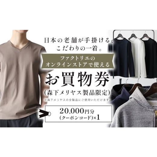 ふるさと納税 服 男 和歌山県 紀の川市 ファッション ファクトリエのオンラインストアで使えるお買物券 20000円分 ライフスタイルアクセント株式会社 《30日以…の画像