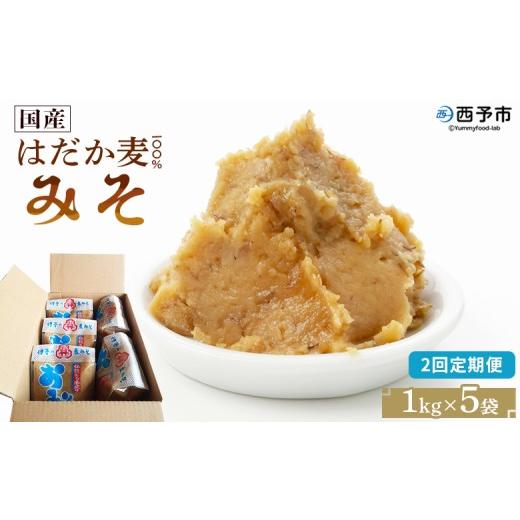 ふるさと納税 味噌 麦味噌 愛媛県 西予市 国産 はだか麦 100% みそ 5kg(1kg×5袋)2回定期便 定期便 味噌 天然醸造 伝統製法 こうじ蓋 麹蓋製法 麦麹 自然…